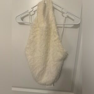 Fuzzy white Zara halter top